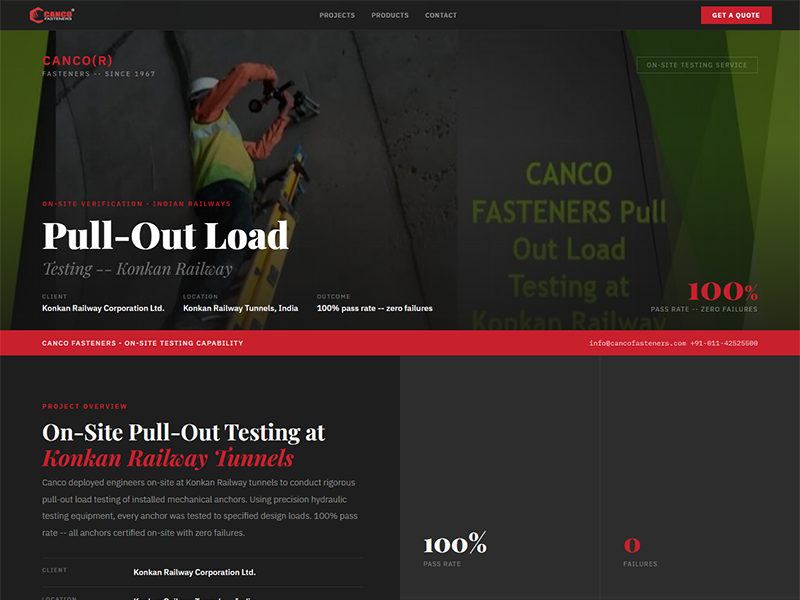 Project Pullout Testing