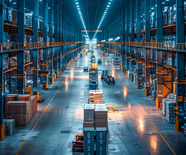 Warehouse racking and distribution centre interior
